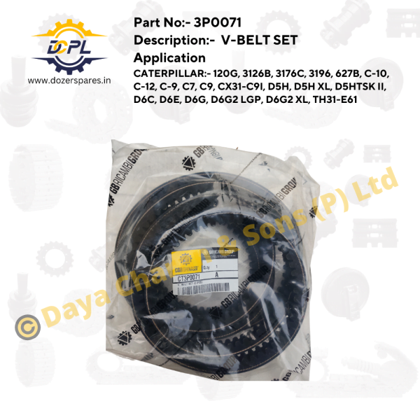 3P0071-V-BELT-SET-Caterpillar-Bulldozer-Motor-Grader-and-Engine DCPL