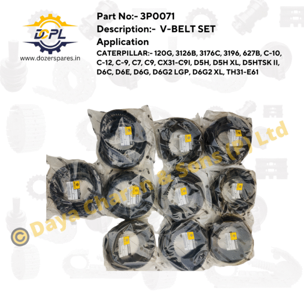 3P0071-V-BELT-SET-Caterpillar-Bulldozer-Motor-Grader-and-Engine