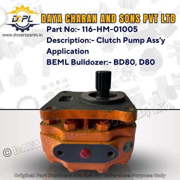 116 – HM – 01005 – Clutch Pump Assy – BEML – Bulldozer