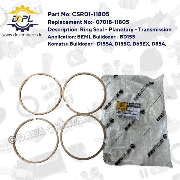 CSR01 – 11805 / 07018 – 11805 – Ring – Seal – Planetary – Transmission – BEML – Bulldozer – Komatsu – Bulldozer