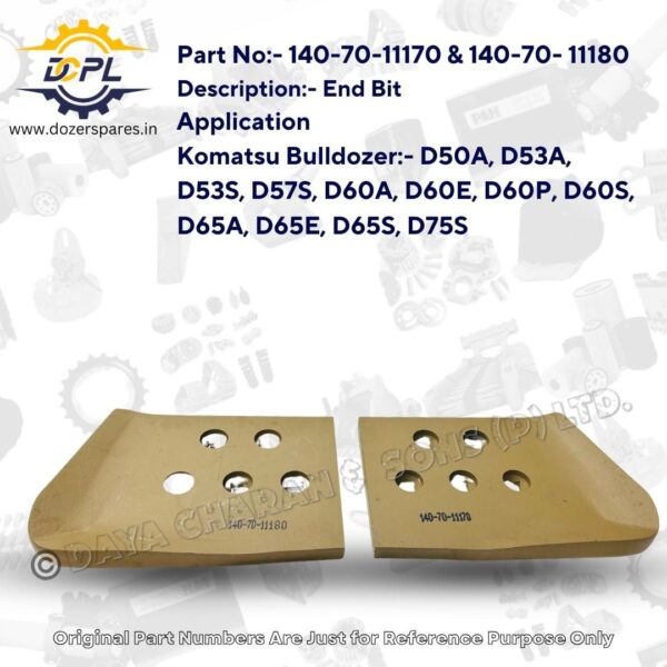 1407011170 – & – 1407011180 – End – Bit – Komatsu – Bulldozer – D50A – D53A – D60A – D65A – D75S