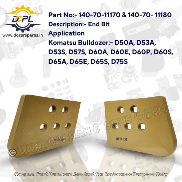1407011170 – & – 1407011180 – End – Bit – Komatsu – Bulldozer – D50A – D53A – D60A – D65A – D75S