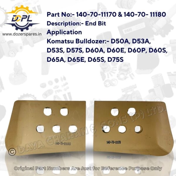 1407011170 – & – 1407011180 – End – Bit – Komatsu – Bulldozer – D50A – D53A – D60A – D65A – D75S